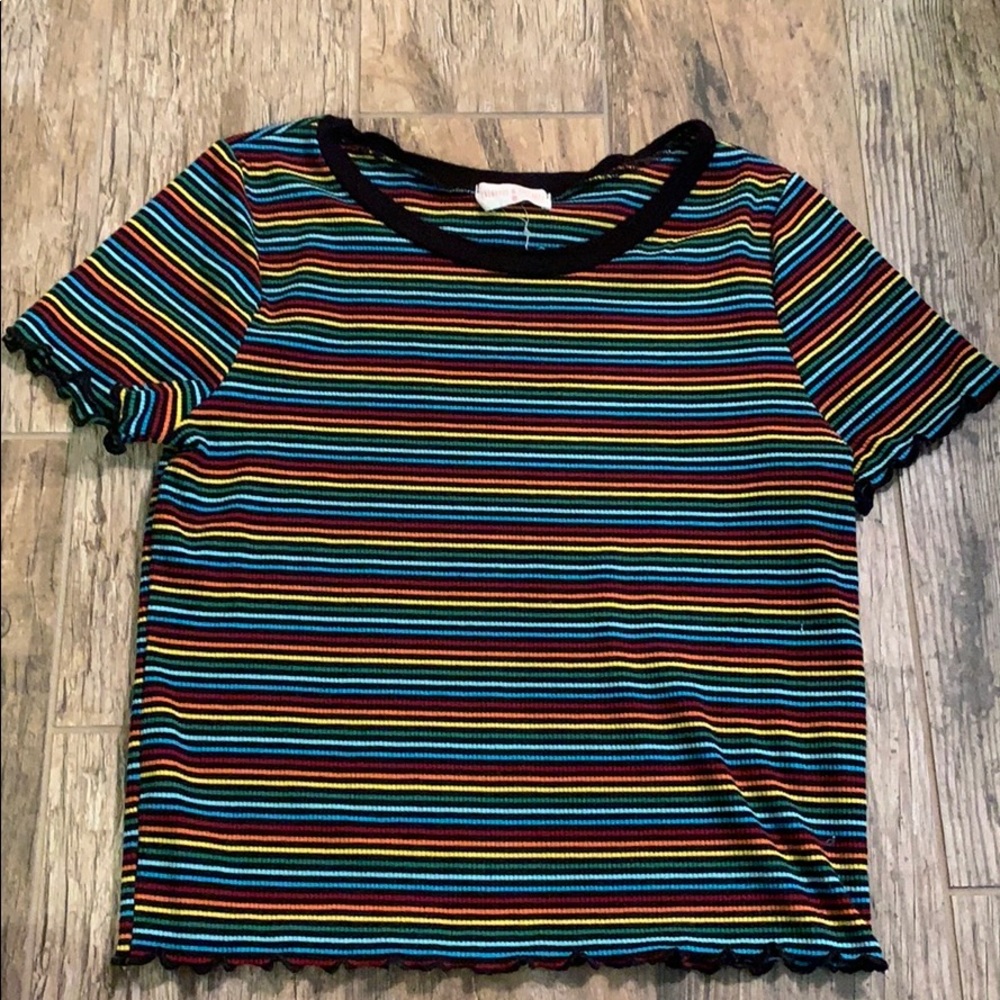 Rainbow Striped Crop Top